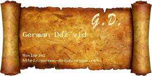 German Dávid névjegykártya